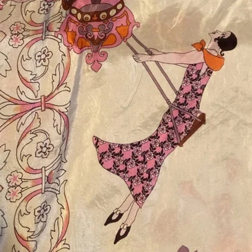 JOHNNY WAS SILK EMBROIDERED BOHEMIAN FLORAL Scarf Back Blouse - Picture 5 of 9